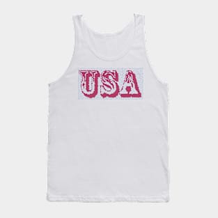 USA Flag Color Text Font 2 Tank Top